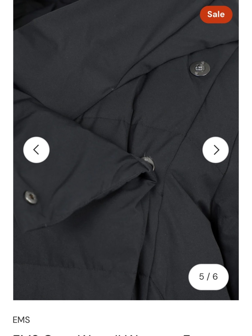 EMS Cozy Wrap II Women’s Extreme Down Jacket — Black Hooded Puffer Coat Size 16 - Picture 3 of 8